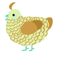 A apple and gold chicken with a lace pattern