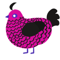 (unnamed), a fuchsia and sable chicken with a lace pattern