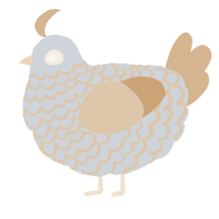 A mist and beige chicken with a lace pattern