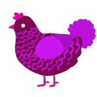 A wine and amethyst chicken with a lace pattern