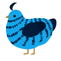 A sky and tumblr chicken with a bar pattern