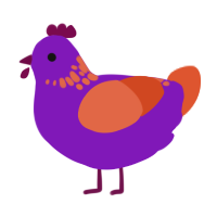 (unnamed), a violet and vermilion chicken with a neck-speckle pattern