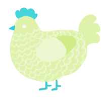 A apple chicken with a lace pattern