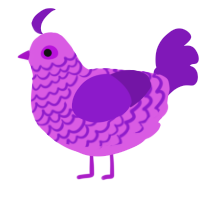 A orchid and violet chicken with a lace pattern