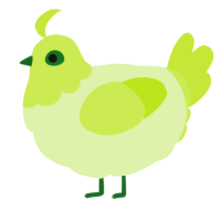 A apple and lime chicken with a head pattern
