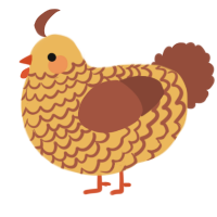 A honey and russet chicken with a lace pattern