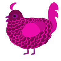 A wine and fuchsia chicken with a lace pattern