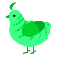 A spring and viridian chicken with a half-bar pattern