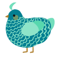 A sea and mint chicken with a lace pattern