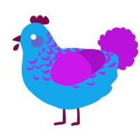 A sky and amethyst chicken with a half-lace pattern