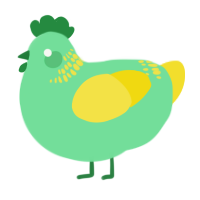 A spring and yellow chicken with a neck-band pattern