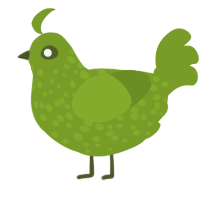 A chartreuse chicken with a speckle pattern