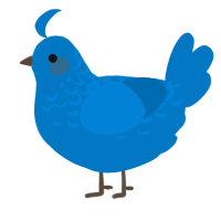 A sapphire chicken with a half-lace pattern