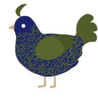 A navy and olive chicken with a double-lace pattern