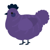 A overcast chicken with a half-bar pattern