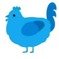 A sky and sapphire chicken