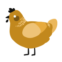 A ochre and honey chicken with a neck-band pattern