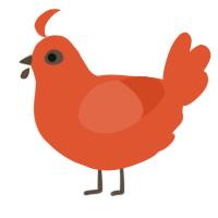 A vermilion chicken
