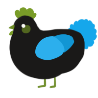 A sable and sky chicken