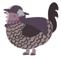 A overcast and tumblr chicken with a lace pattern