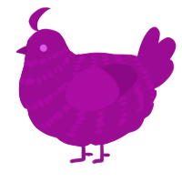 A plum chicken with a bar pattern