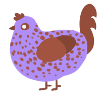 walmart breakfast, a lilac and russet chicken with a speckle pattern