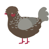 A bark and ash chicken with a half-lace pattern