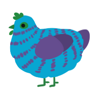 A cerulean and overcast chicken with a bar pattern