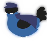 A ultramarine and sable chicken