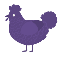 A overcast chicken with a lace pattern