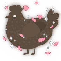 A bark chicken with a speckle pattern
