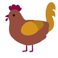 Mark, a russet and ochre chicken