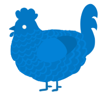 A sapphire chicken with a lace pattern