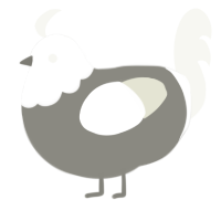 A ash and white chicken with a head pattern