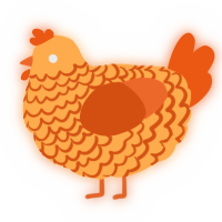 A ultramarine and sky chicken with a lace pattern