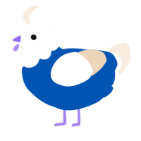 A ultramarine and cream chicken with a head pattern