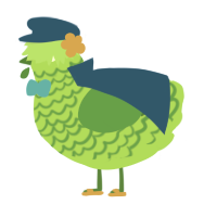 A grass and viridian chicken with a lace pattern