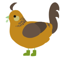 A ochre and bark chicken with a neck-band pattern