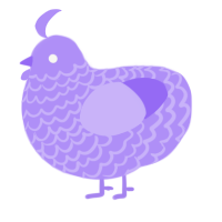 A lilac chicken with a lace pattern