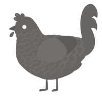 A grey chicken with a lace pattern
