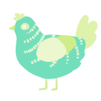A mint and apple chicken with a half-bar pattern