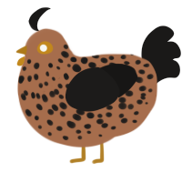 Black Mold, a brown and sable chicken with a speckle pattern