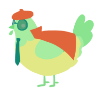 A lemon and spring chicken with a head pattern