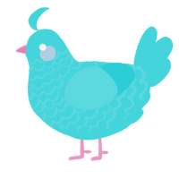 A aqua chicken with a lace pattern