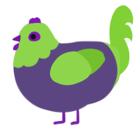 A overcast and grass chicken with a head pattern