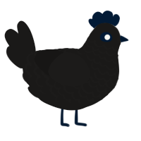 A sable chicken with a lace pattern