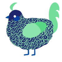 A navy and spring chicken with a double-lace pattern