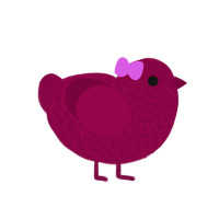 A maroon chicken with a lace pattern