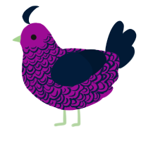 A plum and tumblr chicken with a double-lace pattern