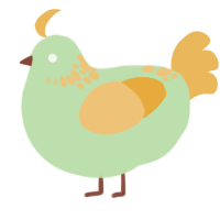 A gluppy and honey chicken with a neck-speckle pattern